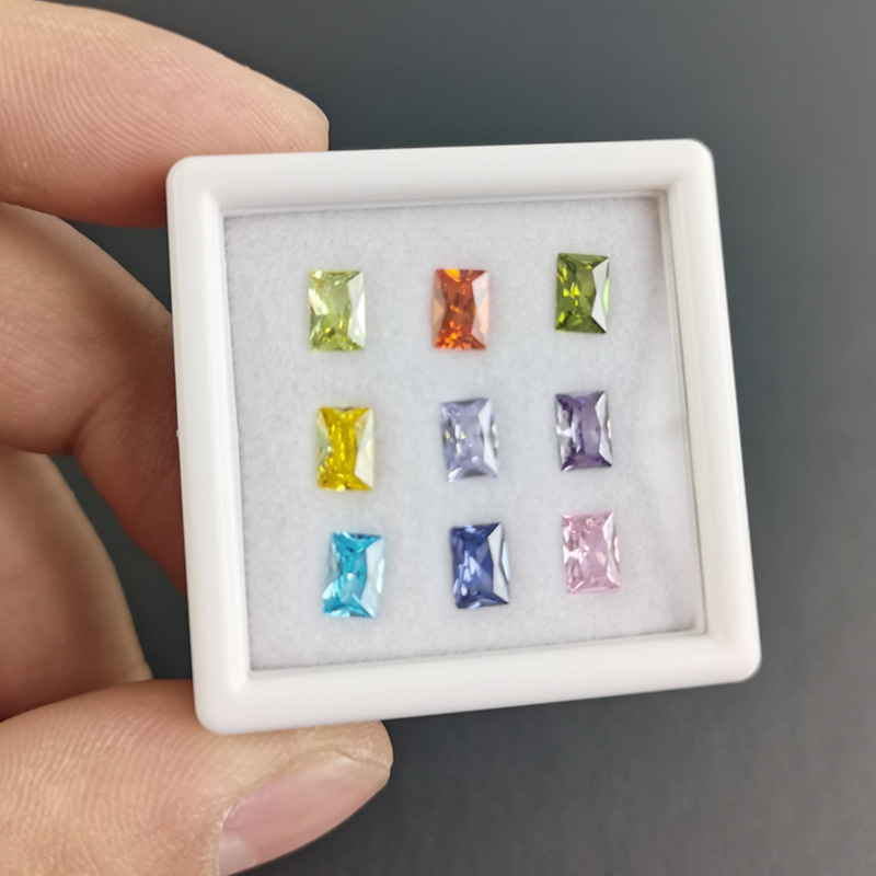 ガラス蓋透明裸石ボックスダイヤモンドボックスカラー宝石ボックス展示包装道具プラスチックアクリル収納ボックス