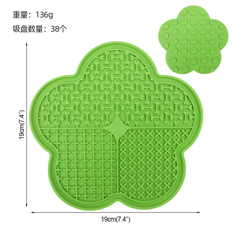 Amazon caricatura de grado alimenticio cojín de comida para mascotas, almohadilla de comida rápida cuadrada para perros, almohadilla de comida lenta anti-asfixia fácil de limpiar