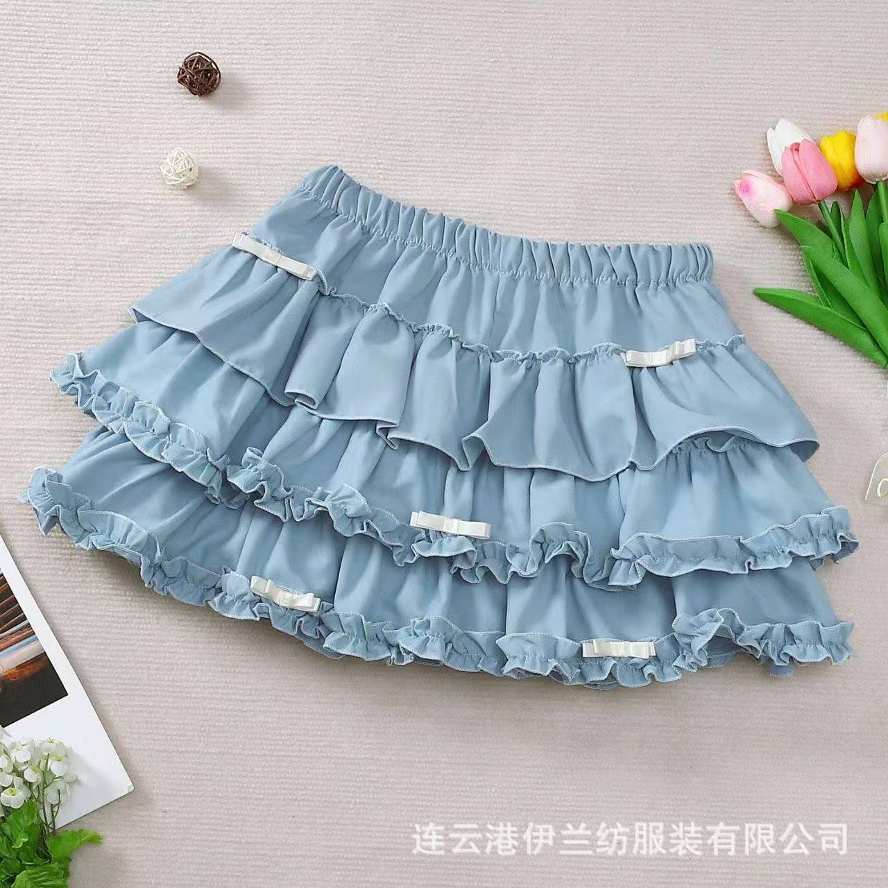 Personalized Fluffy Pumpkin Skirt with Bow, Slimming Lace-Trimmed Sweet Style — detail image 7