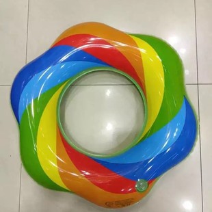 Factory Direct Supply New Hot-Selling Thickened Bubble Swimming Ring Rainbow Colorful Sunflower Ring Children's Armpit Swimming Ring