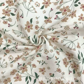 全面磨毛法兰绒面料复古优雅秋冬花枝俏印花童装娃娃衫连衣裙面料