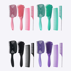 Amazon back-shaped mosquito comb set eight-claw comb fluffy shape pointed tail comb hair massage comb wholesale