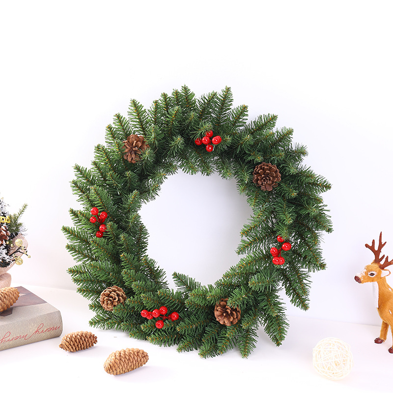 Corona de Navidad directa de fábrica decoración de Navidad 30/40/50/60 corona de bala cifrado guirnalda puntiaguda