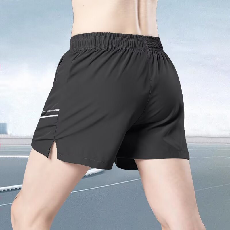 Ice Silk Quick-Dry Casual Shorts for Men 2025 New Style Daily Elastic Waist Five-Point Pants Sports Straight Simple Pants