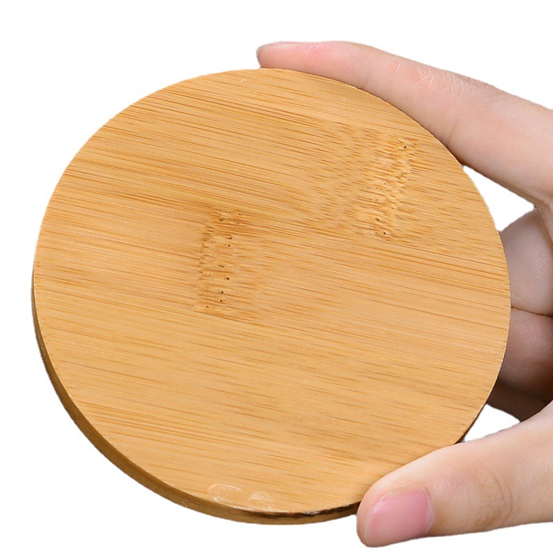 De estilo japonés de madera maciza estera de la taza de té estera de aislamiento de bambú simple portavasos Junta creativa ceremonia del té partes del hogar juego de té Accesorios