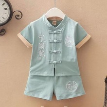 婴儿夏季套装唐装男童女宝宝中国风衣服短袖周岁儿童夏装复古汉服