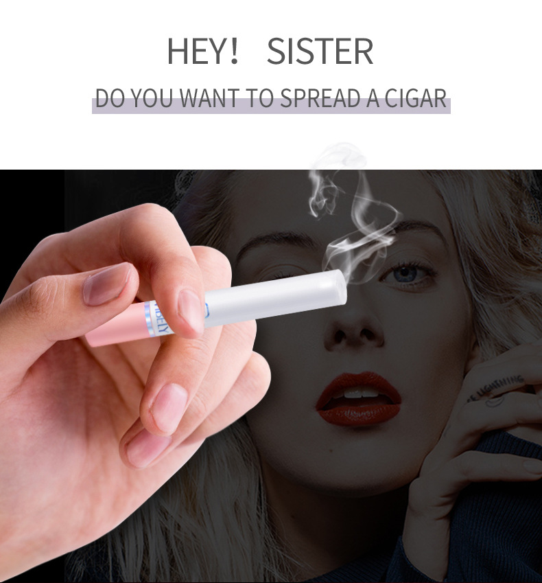 VIBELY export European and American matte non-stick cup cigarette tube lipstick, single small thin tube mini cigarette lipstick, pink Specification drawing