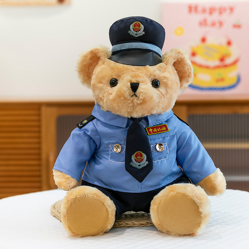 Uniforme de policía de emergencia de bomberos de policía Teddy Bear muñeca Jewel muñeca juguete de peluche regalo