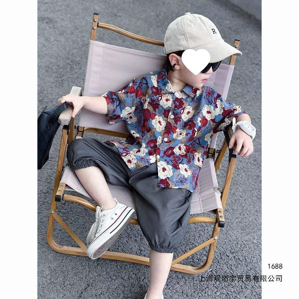 男童夏装2026新款中小儿童装痞帅洋气夏款男孩衣服酷帅时髦网红潮
