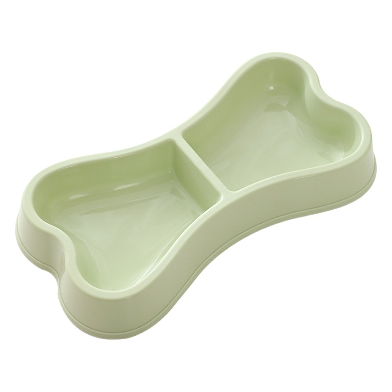 INS fábrica oferta especial al por mayor perro forma de hueso mascota doble tazón macaron forma de hueso perro doble tazón Pet Bowl