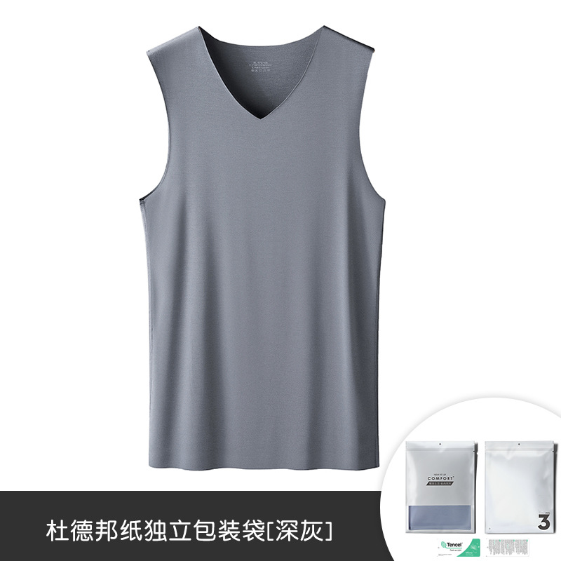 [Sin costuras y sin sensación] 80 chalecos modales de doble cara para hombre sin mangas camiseta chaleco se puede usar fuera de la camiseta transfronteriza