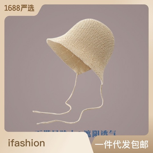 Spring and summer new fashion Japanese fisherman hat for women breathable fabric ponytail retro sun protection beach hat