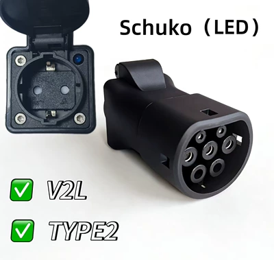 Type2 European Standard Vehicle-Side Discharging Elektrikli avtomobil şarj stansiyaları - anti-theft-european-standard-female-black-film-with-light