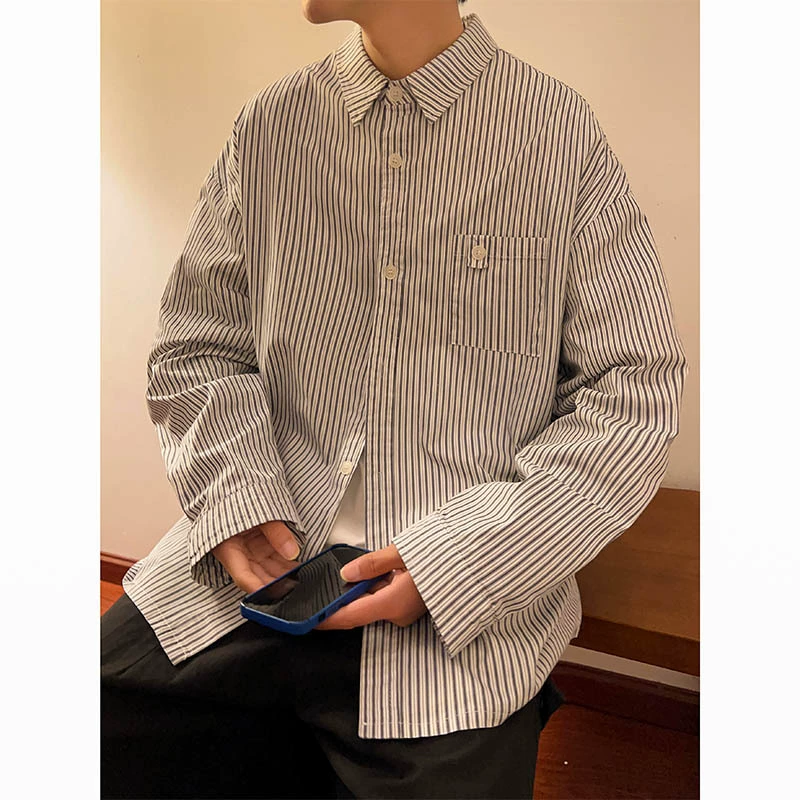 Autumn Japanese retro trend shirt for leisure, oversize