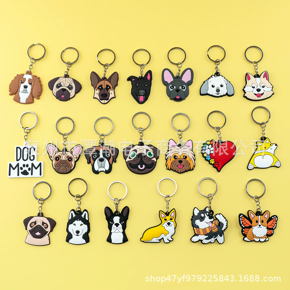 Cartoon keychain PVC from soft rubber, car keys for keys with zipper, key bag, bag decoration, pendant