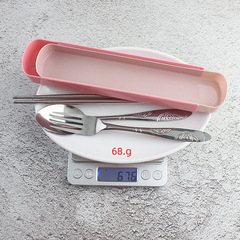 Stainless steel portable cutlery set including fork, spoon, and chopsticks, three-piece set for students, gift set available with logo printing