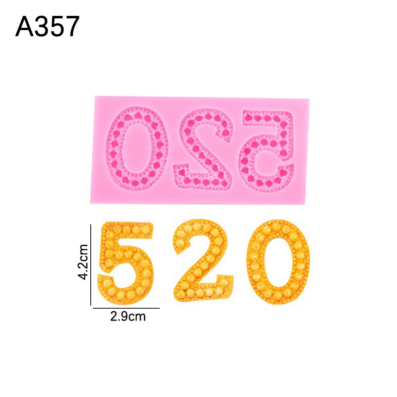 Día de San Valentín 520 cartas amor y números silicona molde pastel postre fondant chocolate decoración Accesorios