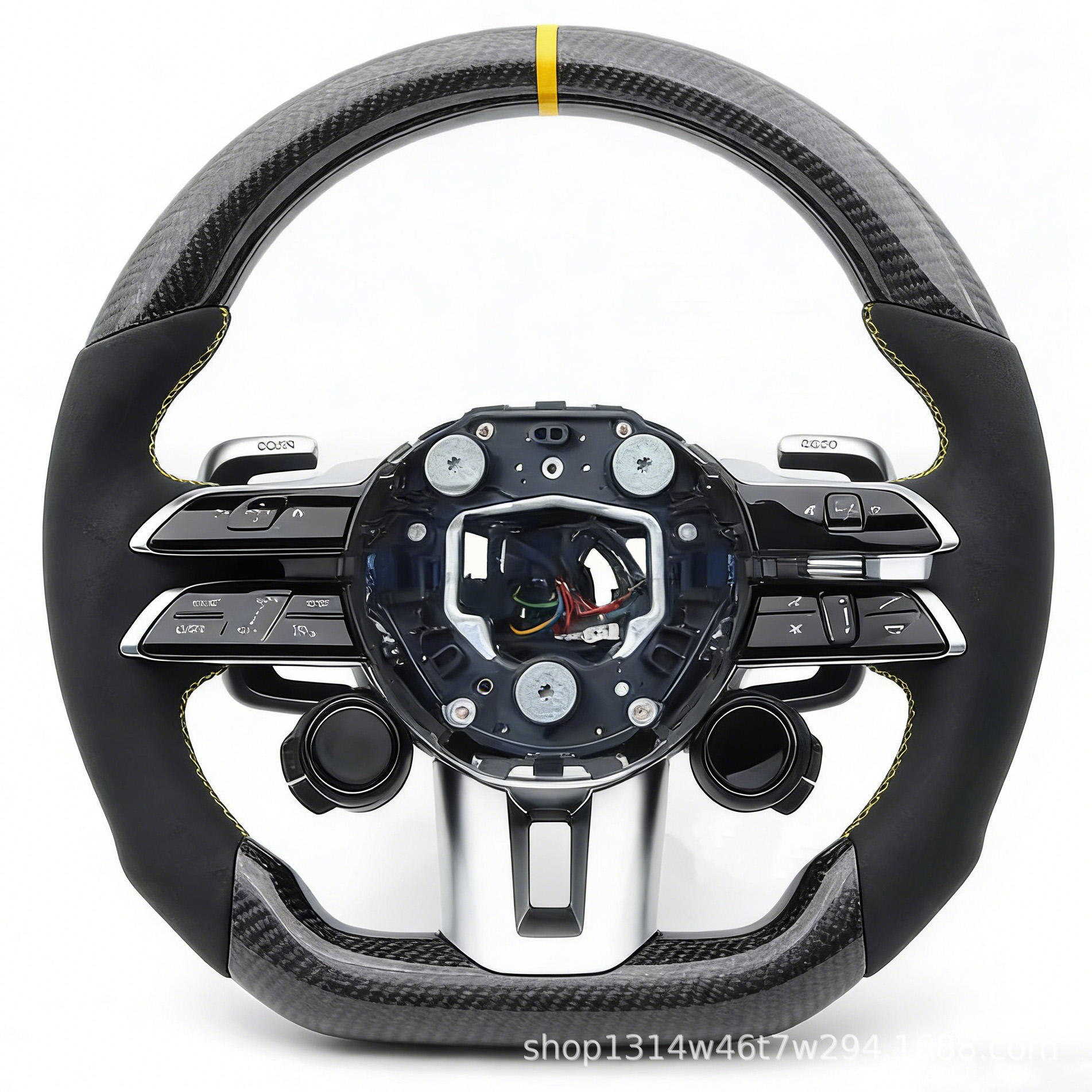 Suitable for Mercedes-Benz Amg Sports Steering Wheel with Genuine Leather and Multi-Function Buttons, Modified and Upgraded, Directly Supplied by the Manufacturer