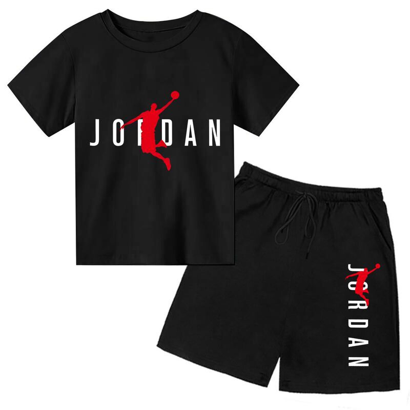 Foreign Trade Hot-Selling Basketball Star Print Children's Set, Summer Fashion Short-Sleeve T-Shirt, Loose Sports Casual Shorts Foreign Trade Hot-Selling Basketball Star Print Children's Set, Summer Fashion Short-Sleeve T-Shirt, Loose Sports Casual Shorts