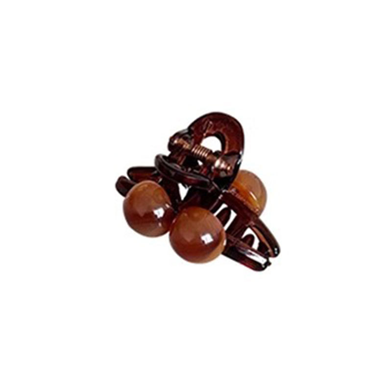 Acrílico ámbar pequeño clip de agarre princesa cabeza de cabello fruncado borde lateral clip temperamento tiburón clip de cabello tocado