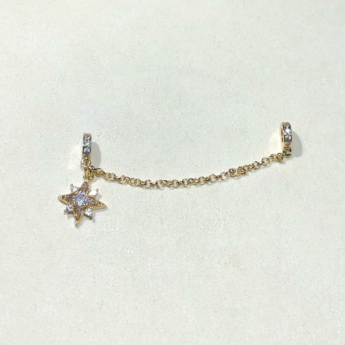 14K Gold-Filled High Color Retention Crystal DIY Accessories Four-Pointed Star Pendant Zircon Chain Bead Bracelet Handmade Beads