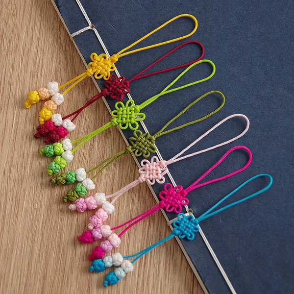 Small Chinese Knot Bookmark Pendant Fan Chinese Knot Gift Jewelry Packaging Crafts Ping An Knot