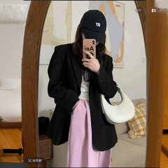 西装外套女小个子2025早秋新款韩版宽松显瘦休闲2粒扣炸街西服