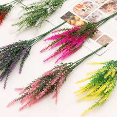 仿真薰衣草塑料花田園風格裝飾把束假花婚慶永生紫色薰衣草仿真花