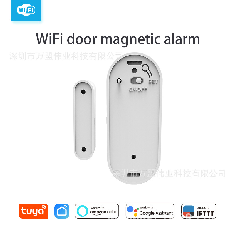 Graffiti WiFi puerta y ventana sensor ZigBee puerta magnética inteligente hogar remoto hogar antirrobo puerta y ventana Informe anti-Demolición