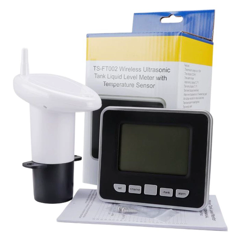 Многофункциональный ультразвуковой датчик уровня в резервуаре для воды, датчик уровня воды с внутренним термометром, цифровые цифровые часы, термометр