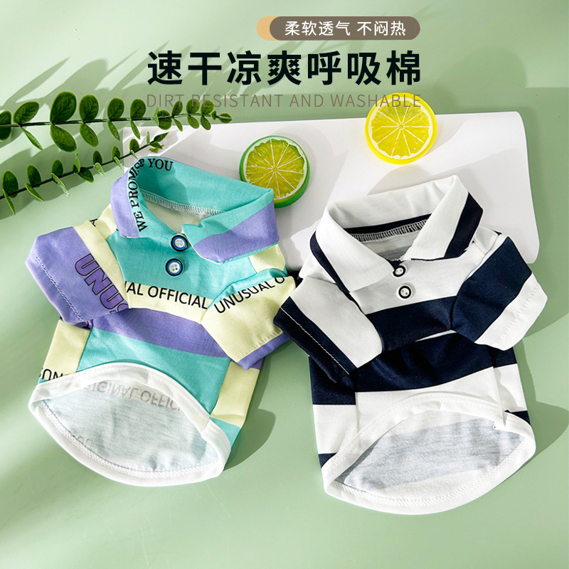 Dog Clothes Summer Thin Pet Teddy Schnauzer Yorkshire Bichon Small Size Dogs Cat Polo Shirt Wholesale