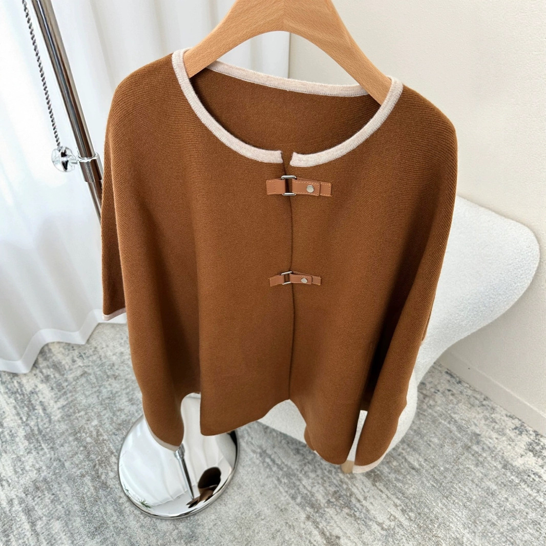 Chaqueta de chal de cachemira 100% de lujo ligero de alta gama suéter mujer Maillard otoño e invierno ropa de mujer capa de rebeca