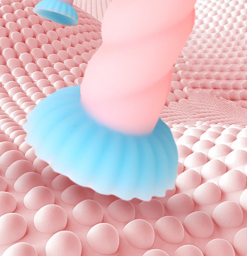 Liquid Silicone Mermaid Spiral Dildo Anal Plug, Large Multicolor Prostate Massager — detail image 6