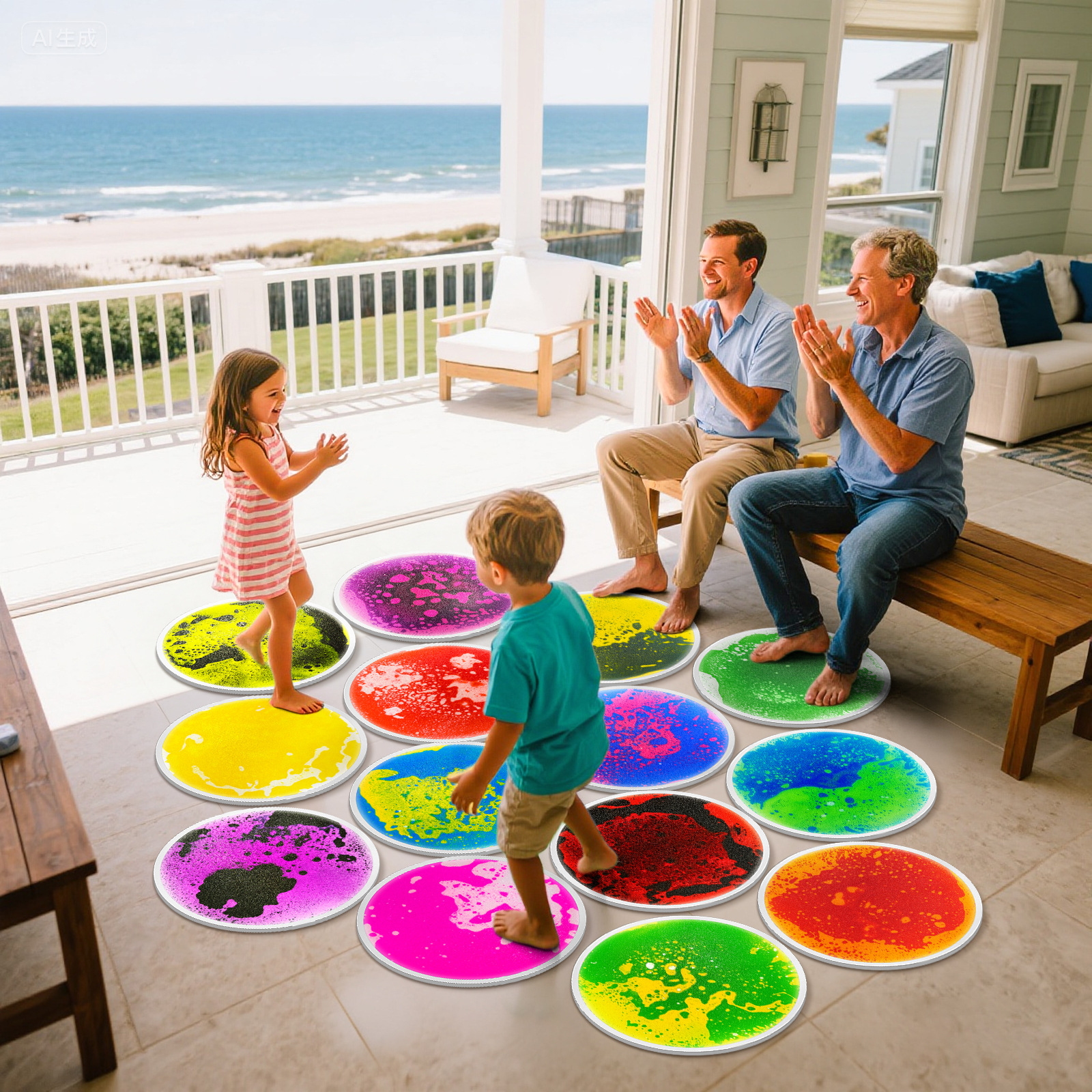 50cm Hengfu Pvc Liquid Flow Sensory Floor Mat Kidsren's Indoor Educational Game Floor Mat Wholesale