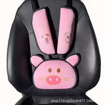 Seat belt shoulder pad Belt Limiter Holder Car - pink-thickened-cotton-filled-shoulder-pads