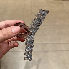 ハイエンドのファッショナブルなカラフルなクリスタルクリップ、フェミニンでハイエンドの後頭部ヘアクリップ、2025年の新しい多用途の帽子