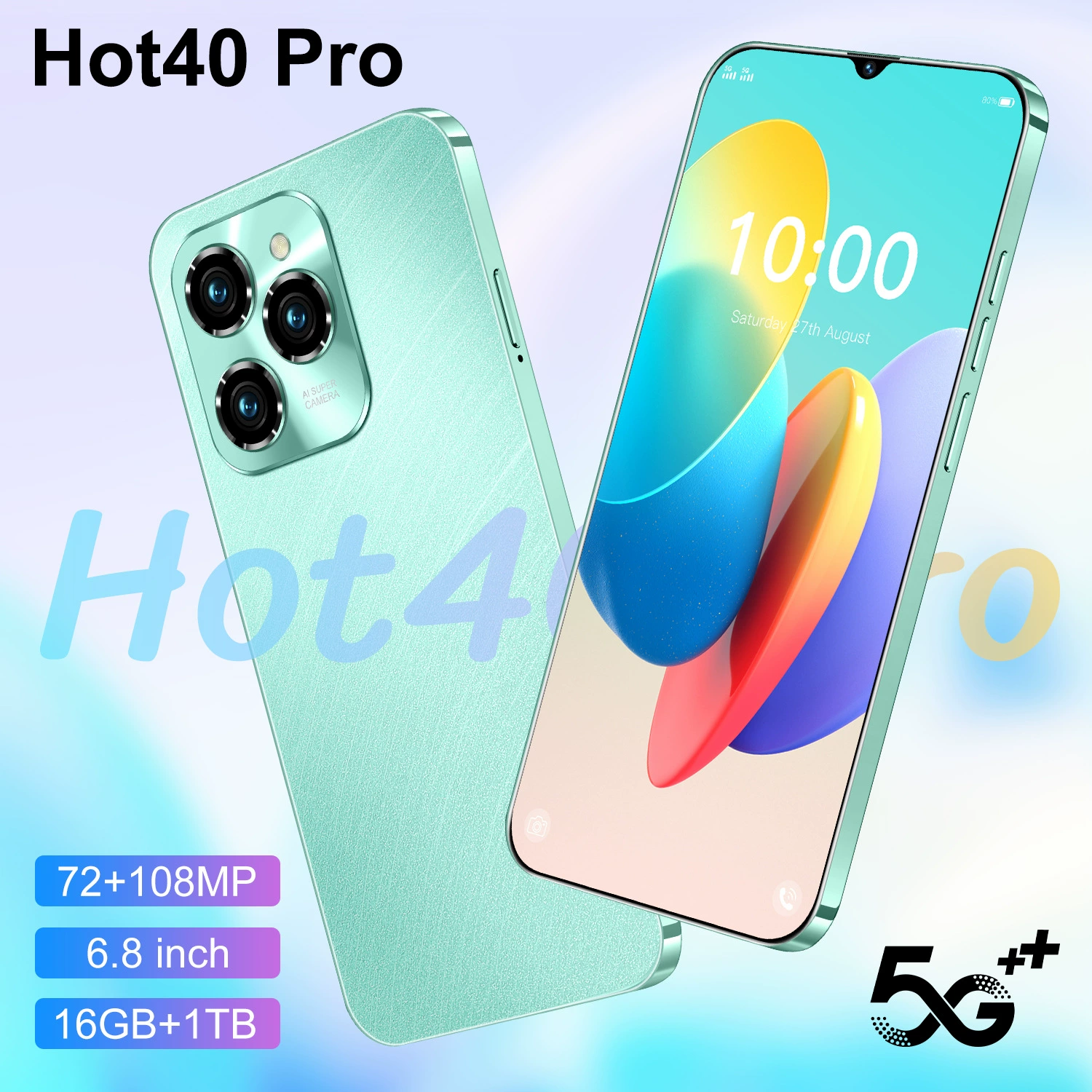 New HOT40 PRO 1+16GB, мобильный телефон 6.8" экран, смарт‑телефон, источник от производителей
