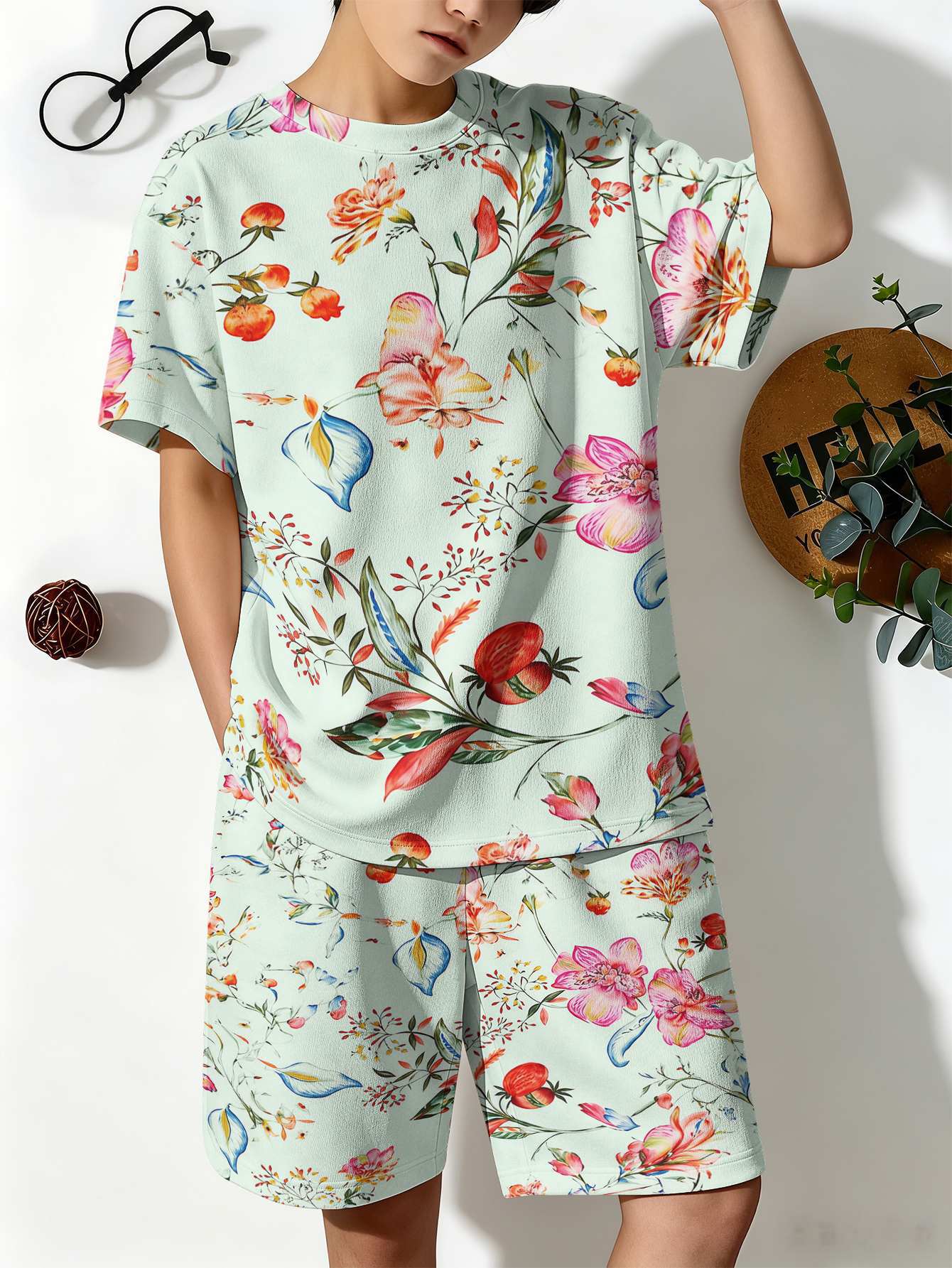 Ensemble été garçon t-shirt et short imprimé cerise_voghion.com