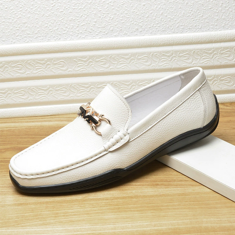 Мужские повседневные кожаные туфли, мужские туфли из мягкой кожи первого слоя воловьей кожи, дышащие лоферы-слипоны с низким берцем для вождения, белые туфли