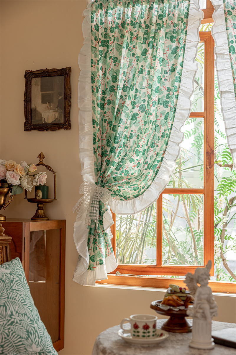 Short Cotton Kitchen Window Curtains For Home Decoration_voghion.com