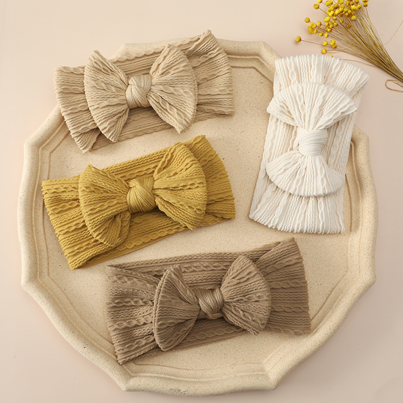 Kid's Fashion Simple Style Bow Knot Nylon Hair Accessories Hair Band display picture 5