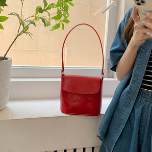 Brand shoulder bag, universal small design red one-shoulder bag, Korean style