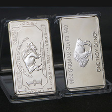 现货美国野牛纪念银条 1盎司镀银纪念币德国纪念银块方块外贸硬币