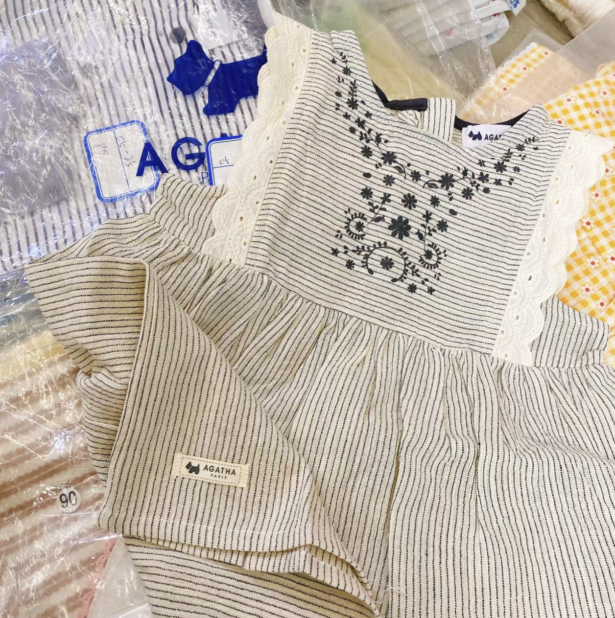 Patpat ropa infantil transfronteriza primavera y otoño vestido de niña camisa a rayas delgada comercio exterior miscelánea