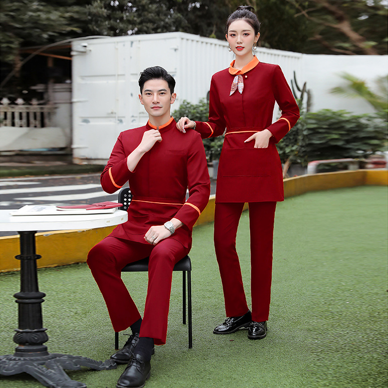 Hotel Attendant Work Clothes Female Long-sleeved Stewardess Uniform Professional Suit Restaurant Hotel Front Desk Cashier Chunqiu