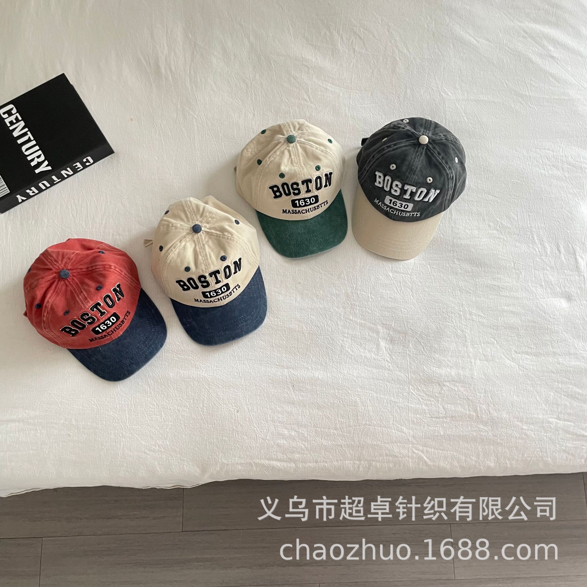 Calidad otoño nuevos niños de algodón lavado carta color a juego grandes gorra béisbol