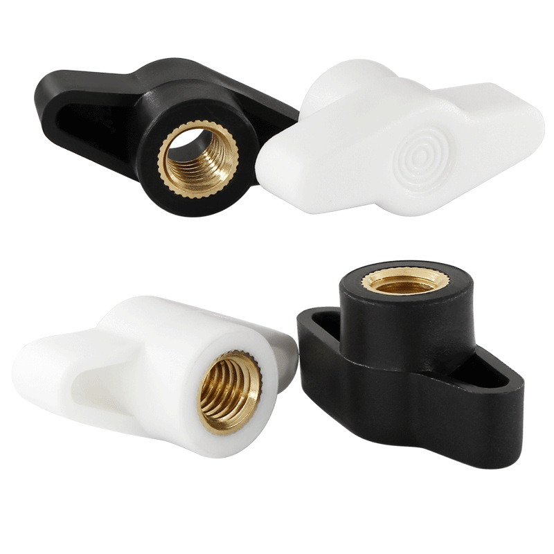 One-character rubber head hand-tightened nut T-shaped plastic handle screw cap Z-shaped plastic through-hole blind hole adjustment handle nut 