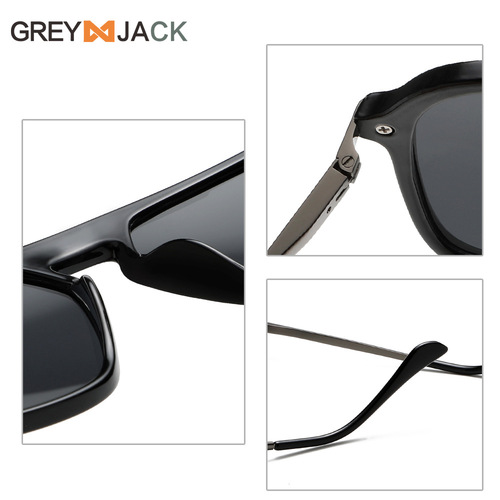 New European and American large-frame sunglasses for men, fashionable polarized sunglasses for women, retro glasses, two-tone glasses, slingshot legs wholesale