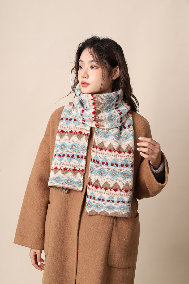 Sciarpa femminile in lana boema ispessita migliorata, stile etnico Xizang, sciarpa autunnale e invernale_voghion.com