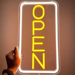 Cross-border e-commerce for OPEN neon logo wall bar shape flexible lamp custom led luminous neon lamp